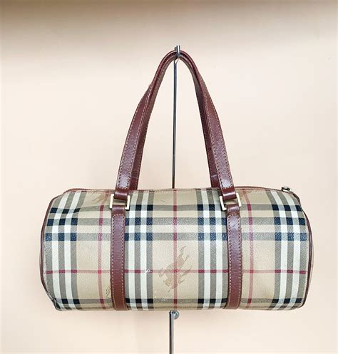 burberry powder blue barrel bag|Burberry vintage check barrel bag.